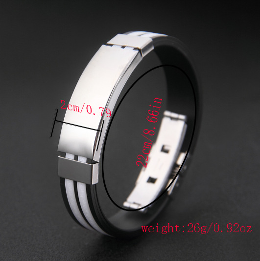 Personalidad de acero de titanio de Europa y América Gran Muralla pulsera de silicona de moda de hombre pulsera de acero inoxidable al por mayor fábrica directa