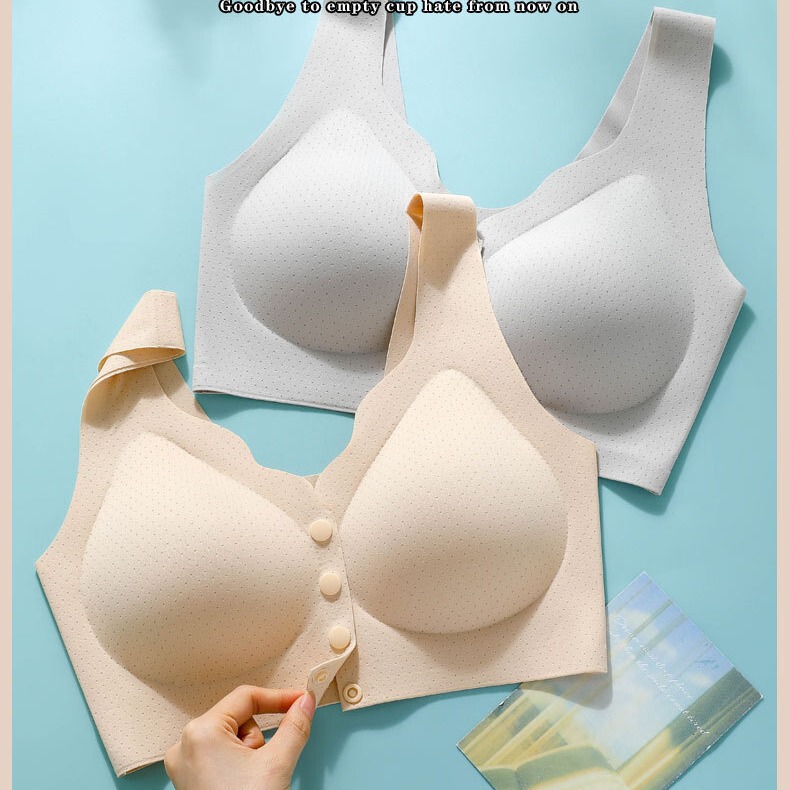 Zhuoyani 8885 front buckle wireless vest plus size seamless chubby girl less women's sports bra decompression