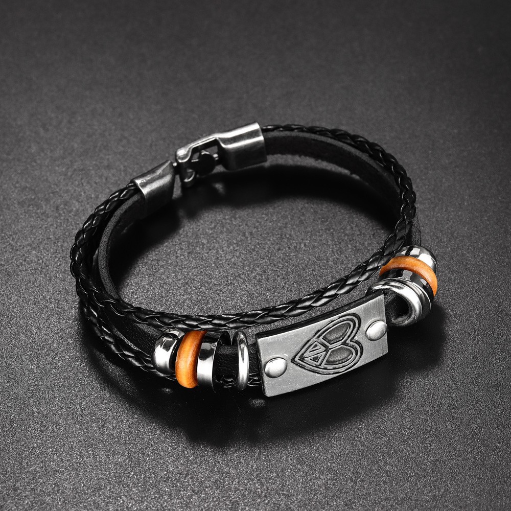 Geometric Retro Streetwear Pu Leather Bracelets Wholesale display picture 3