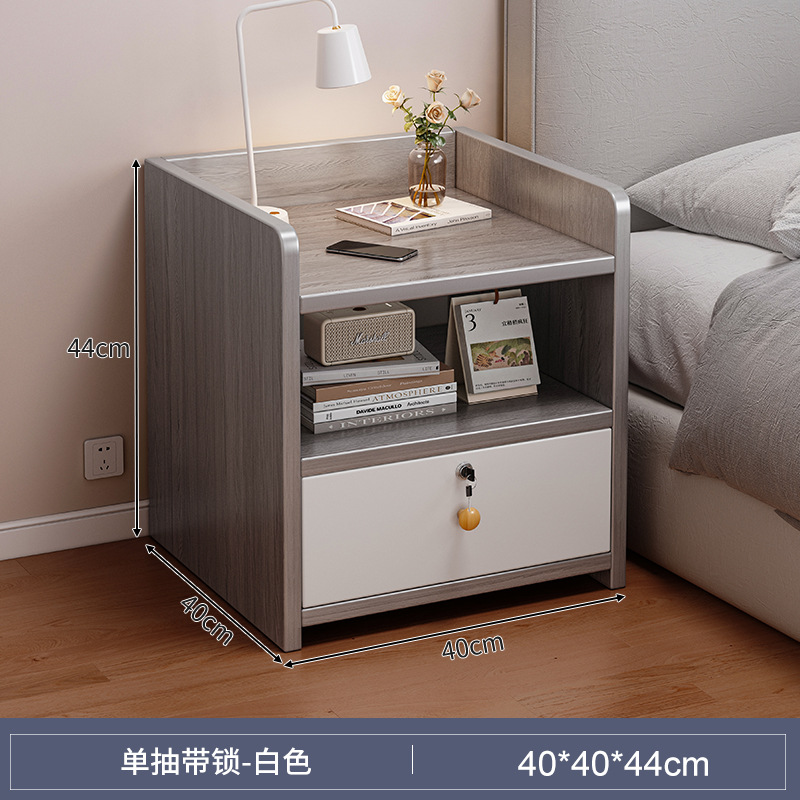 [업그레이드 된 두꺼운 원목 생태 보드] 단일 서랍 확대 잠금 장치 Morandi Grey