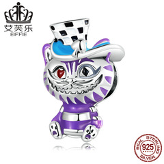 艾芙樂純銀s925串珠手鍊可愛彩色滴油童話動物珠子配飾diy吊飾