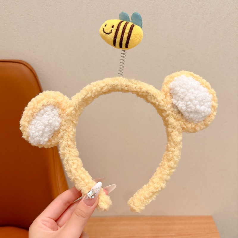 Otoño y invierno lindos niños peluche bandas de cabello 2024 nuevas niñas arco dulce prensado bandas de cabello no estrangulación