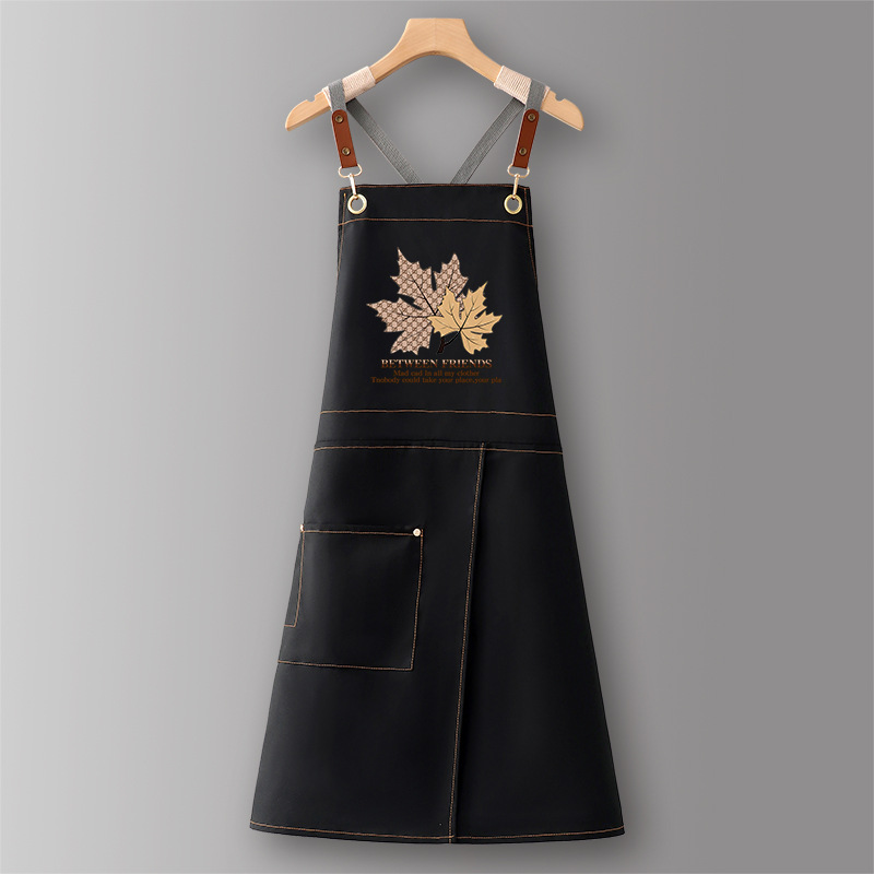 블랙 SJ632T56 리프 코튼 크로스 스트랩