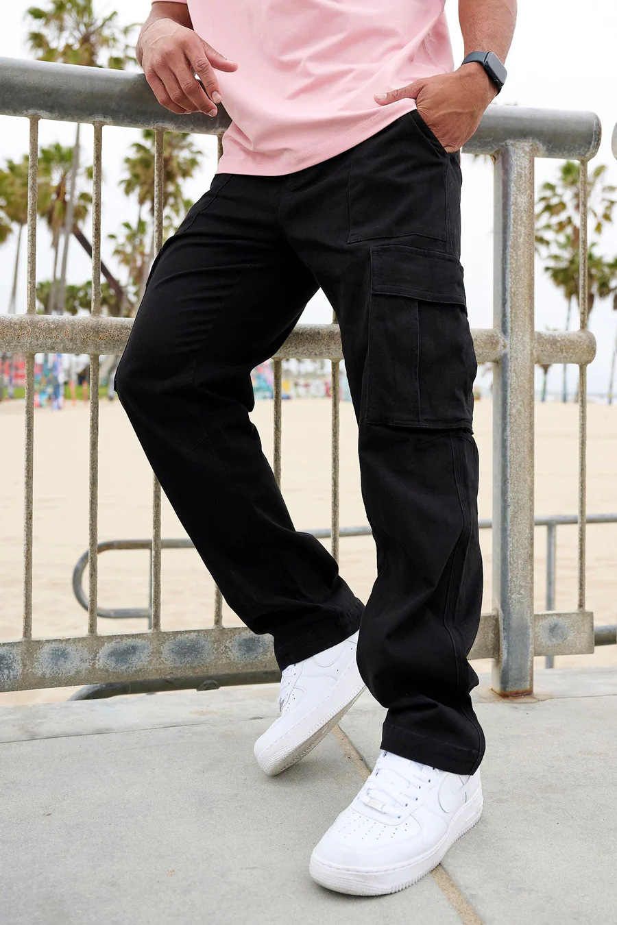 455g Weight Full Length Pants Length Polyester Fabric Type Mid Waist Waist Line Cargo Pants Pants Type Micro-Elastic Elasticity Casual Occasion Loose Fit Type Solid Color Pattern Spring, Autumn Season Men's Gender Simple Style Style Men's Solid Color Simple Style Loose Men's Bottoms 4