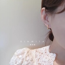 ins风韩版细致素圈小耳扣 睡觉免摘洋气耳环女时尚BAI搭气质耳饰