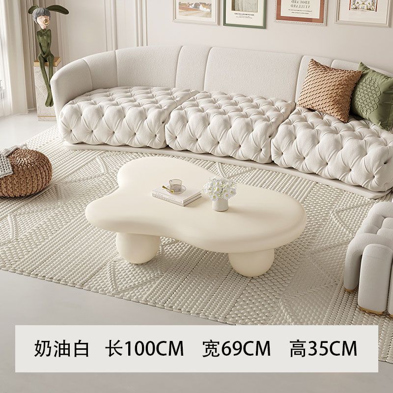 云朵茶几圆敦敦奶油风现代轻奢设计师款小户型不规则异形小茶几桌|undefined