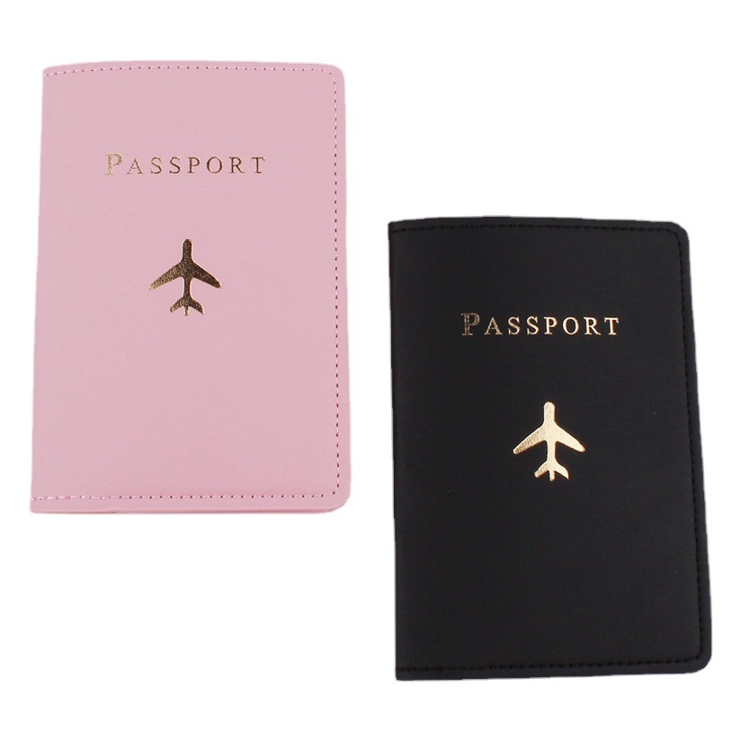 Nuevo bolso de identificación de pasaporte de viaje de avión de cuero Rosa transfronterizo PU una Tarjeta Pasaporte titular pasaporte cubierta en stock