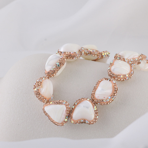 Baroque light luxury style soft clay special-shaped edge natural stone straight hole beads diy handmade pendant necklace earrings