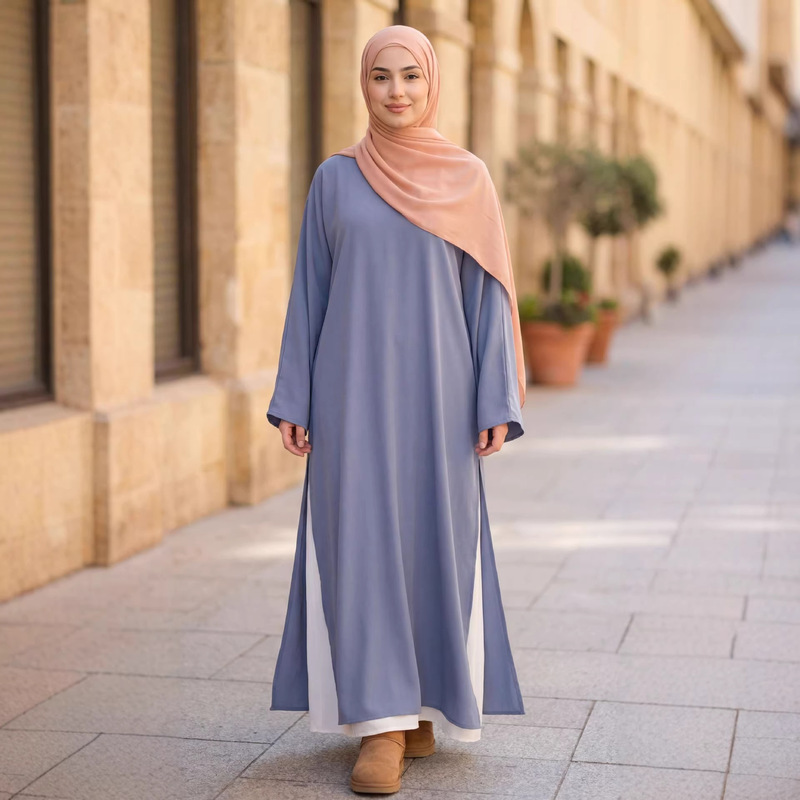 European and American Cross-Border Turkish Women's Fashion Solid Color Dress Casual Two-Piece Long Dress Set European and American Cross-Border Turkish Women's Fashion Solid Color Dress Casual Two-Piece Long Dress Set