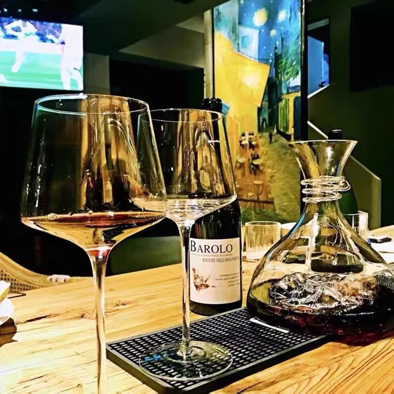 Juego de copa de vino tinto de Borgoña grande para el hogar, vidrio de cristal creativo de lujo, decantador de barriga grande, copa de uva