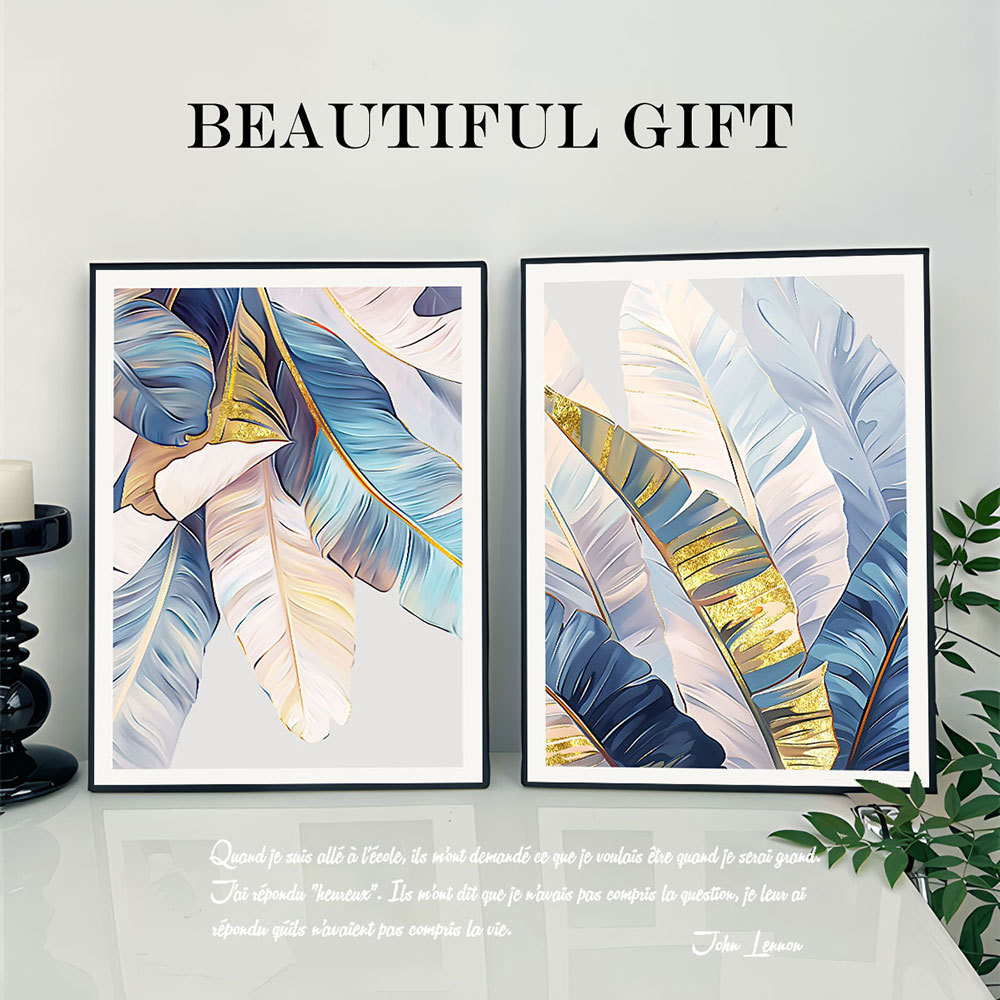 Pintura al óleo de hoja de plátano estilo pasillo pasillo pintura colgante estilo chino-estadounidense pintura decorativa de lujo ligero pintura de hojas hogar original gran negocio