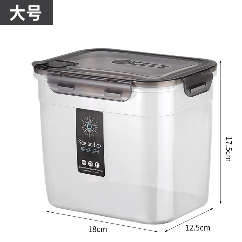 Latas selladas, granos integrales, almacenamiento de cocina, productos secos de grado alimenticio, cajas de plástico transparente, bocadillos, latas de almacenamiento de té