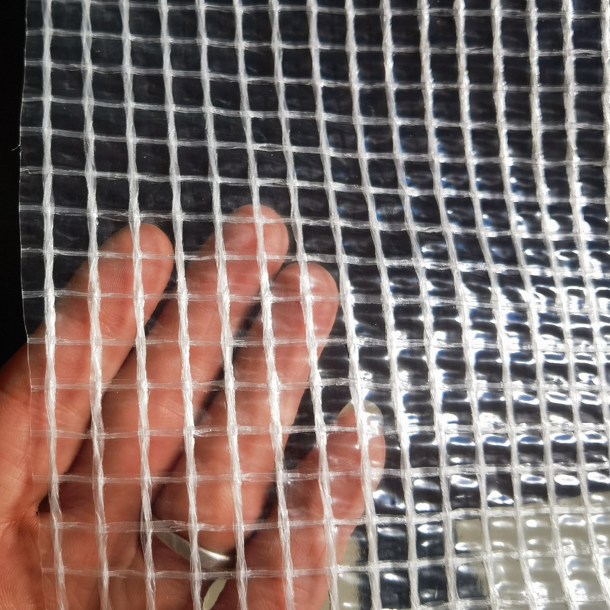 PE网格编织布 PE防水布 塑料网格布 Mesh woven fabric 防雨布