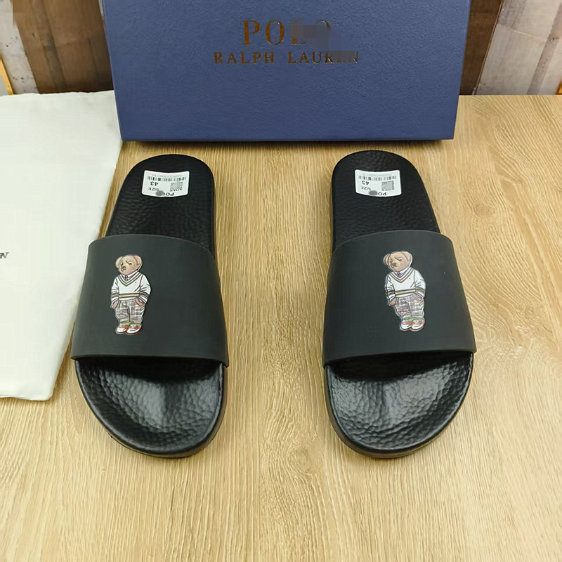 Polo Paul Men's Slippers Guangzhou Export Factory Dropshipping British Cartoon Portrait Thick-Soled Open-Toe Slippers