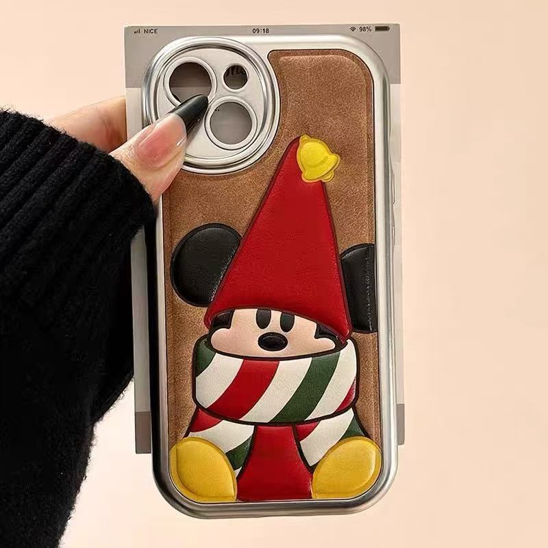 Patrón de piel tridimensional lindo Navidad ins coreano para iPhone16pro Apple 15/14 caja del teléfono móvil pareja 13p