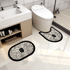 Light luxury bathroom toilet door floor mat water-absorbent diatom mud soft wash basin non-slip mat toilet U-shaped foot mat