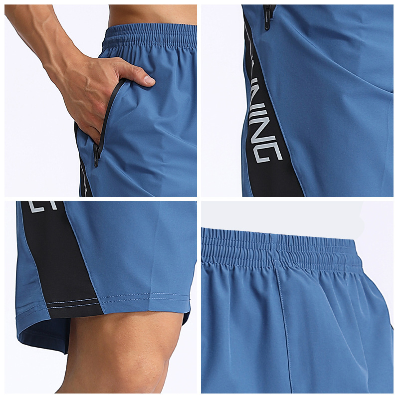 Pantalones cortos deportivos baloncesto absorbente del sudor de los hombres transpirable verano correr delgada aptitud suelta casual pantalones cortos pantalones de seda de hielo