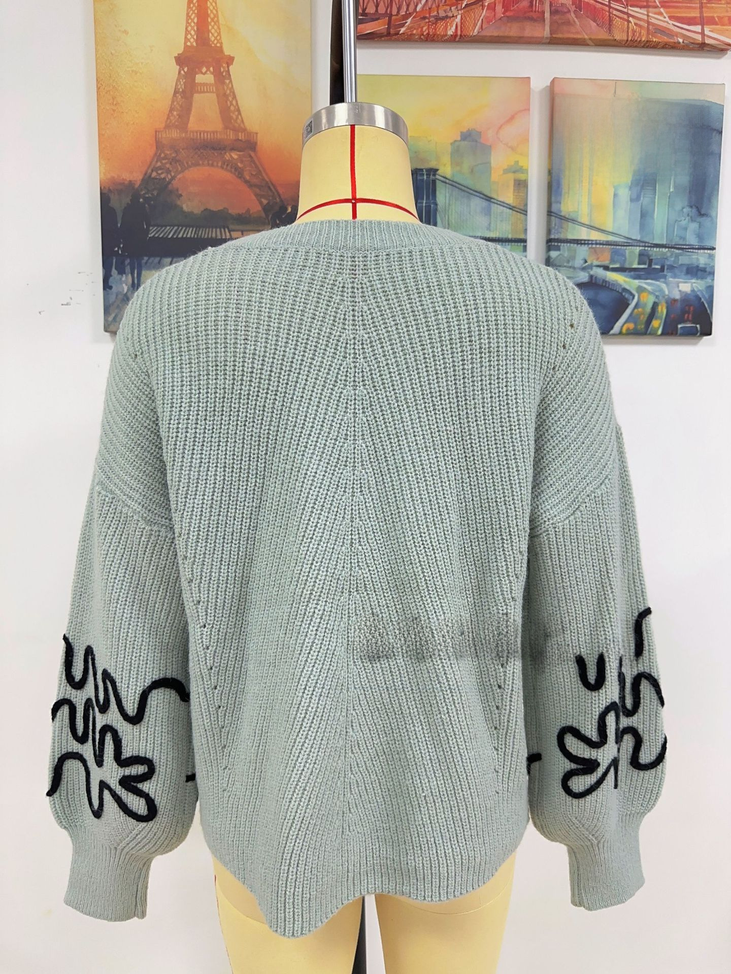 Women's Sweater Solid Colour Pullover Casual Knitted Jumper_voghion.com