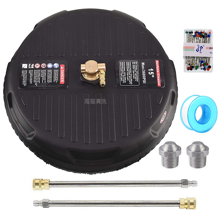 跨境15寸手推式洗地刷盘 可批发圆盘高压洗地器 3600PSI配件喷嘴