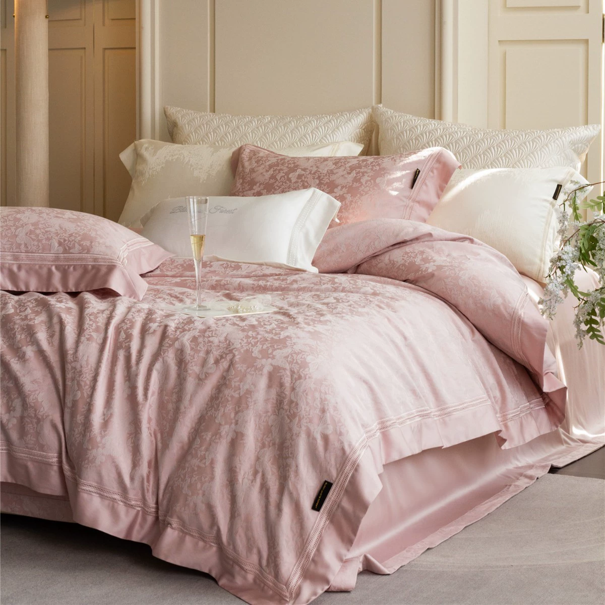 Elite bedspread, cotton set, light luxury style, 4 piece set