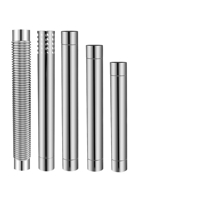 Calentador de agua de gas tubo de escape de humo grueso 304 tubo de escape de acero inoxidable alargado tubo de escape fuerte alargado accesorios de tubería de chimenea
