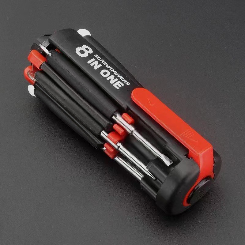 Auto supplies eight-in-one screwdriver with LED flashlight car screwdriver multi-function outdoor tool