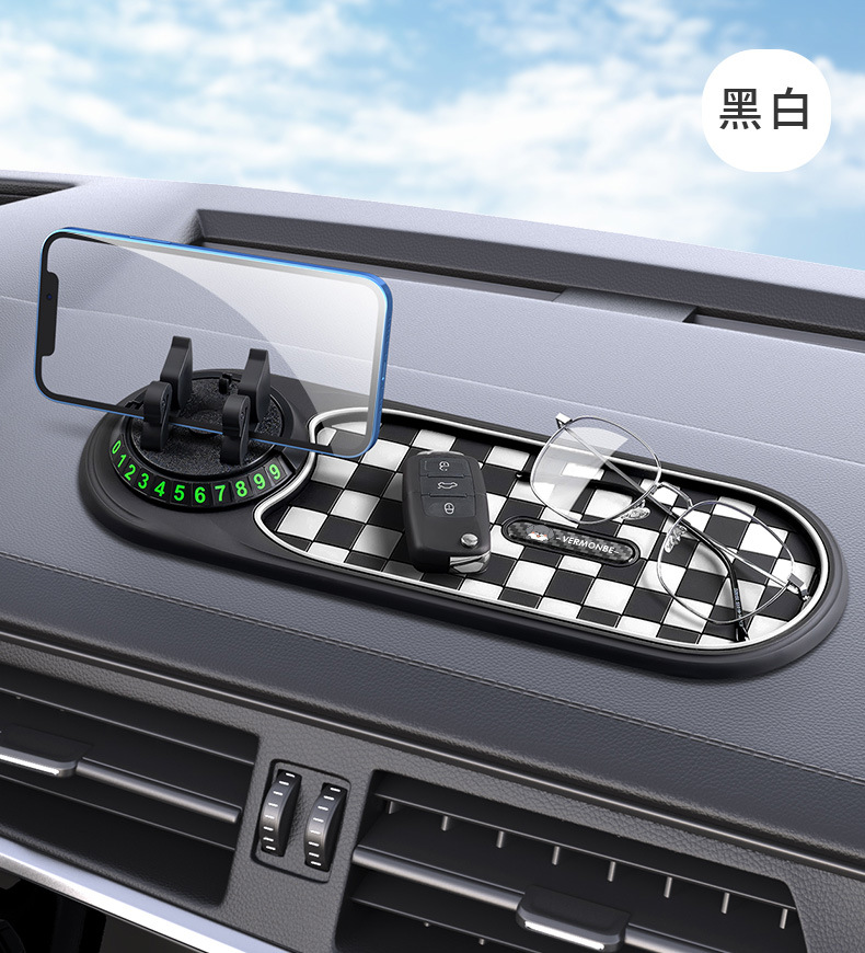 Car anti-slip mat car decoration central control instrument panel high temperature resistant mobile phone bracket fixing frame car interior decoration supplies