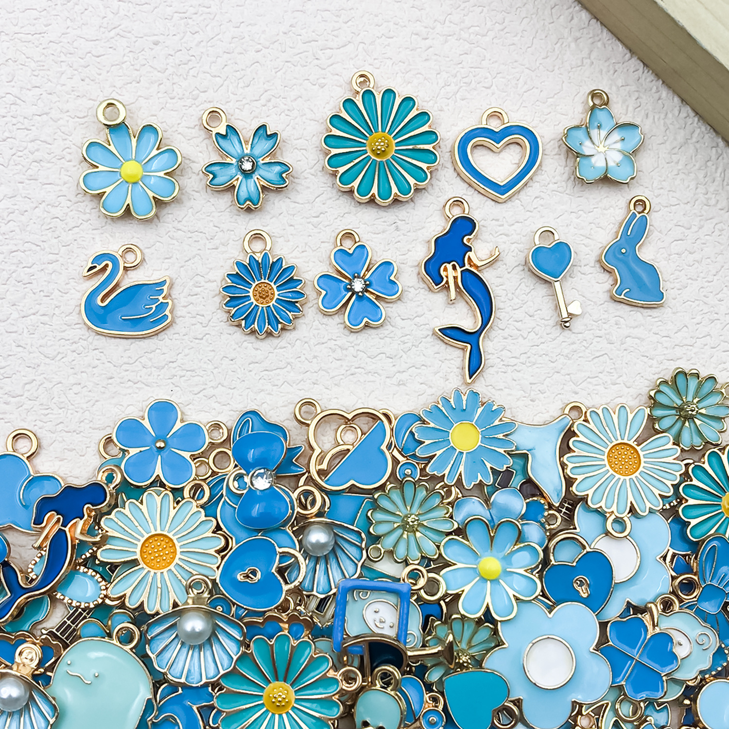 Cross-border exclusive supply of 20/50/100 nine-color oil-dripping alloy jewelry accessories, DIY bracelets, necklaces, pendants and pendants pic 20