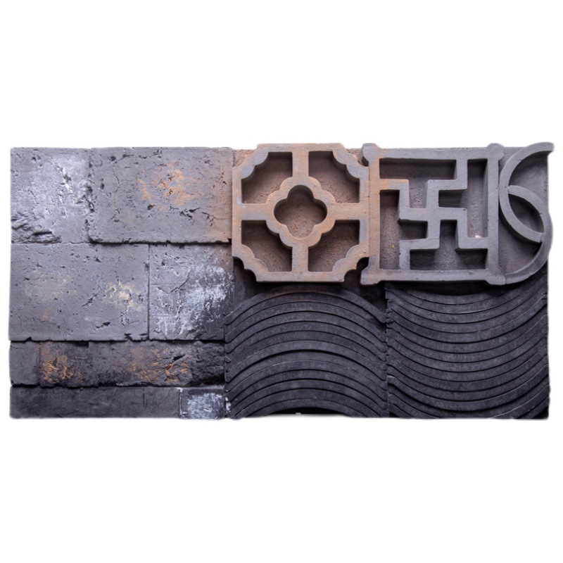 Ladrillo tallado retro cultural ladrillo chino antiguo edificio película pared ladrillo verde pared de fondo rojo ladrillo azulejo combinación antiguo pared ladrillo