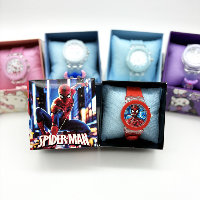 New Cartoon Primary School Children's Watch Colorful Flashing Light Luminous Watch Doll Silicone Toy Electronic Watch