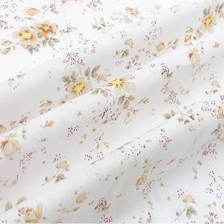 Tejido de alta calidad suave y cómodo con patrón de flor impreso tela de mujer 100% algodón