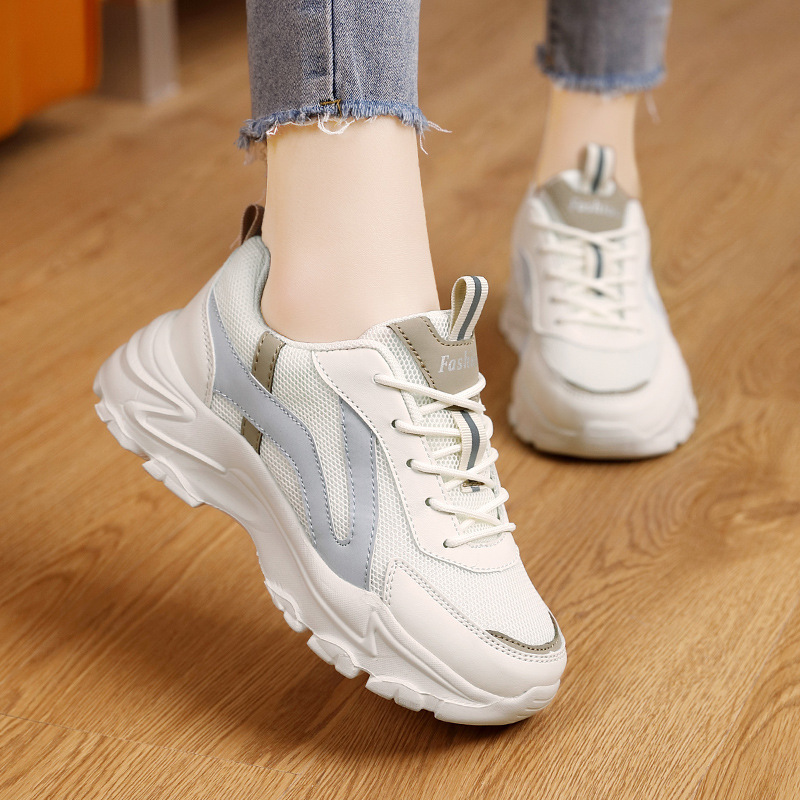 Cross-border White Torre Shoes Women's Shoes Spring New Mesh Sports Casual Running Shoes Women's Thick-soled White Shoes