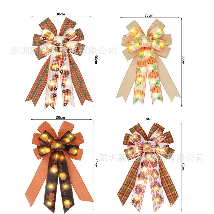 День благодарения огни лук Гирлянда Декор День благодарения Декор фантазии твист осень венок дерево верхний Декор