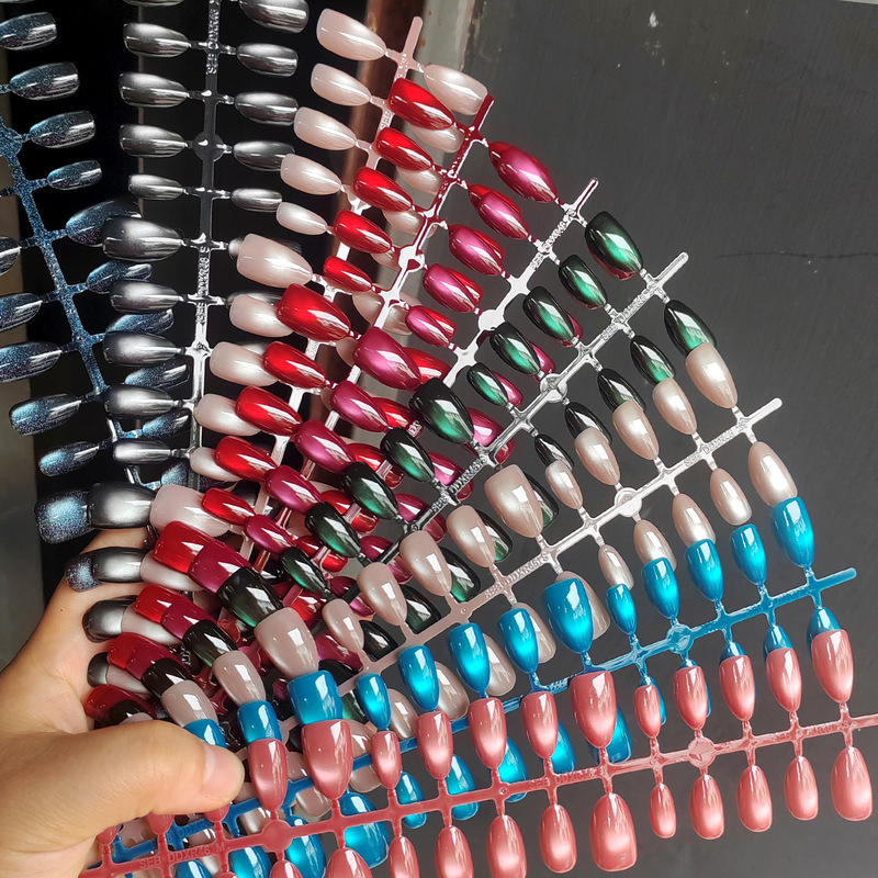Cross-Border High-Quality Pre-Made Cat-Eye Nail Tips, Size-Coded Glass Bead Cat-Eye Nails, Colorful Cat-Eye Wearable Nails Wholesale Cross-Border High-Quality Pre-Made Cat-Eye Nail Tips, Size-Coded Glass Bead Cat-Eye Nails, Colorful Cat-Eye Wearable Nails Wholesale