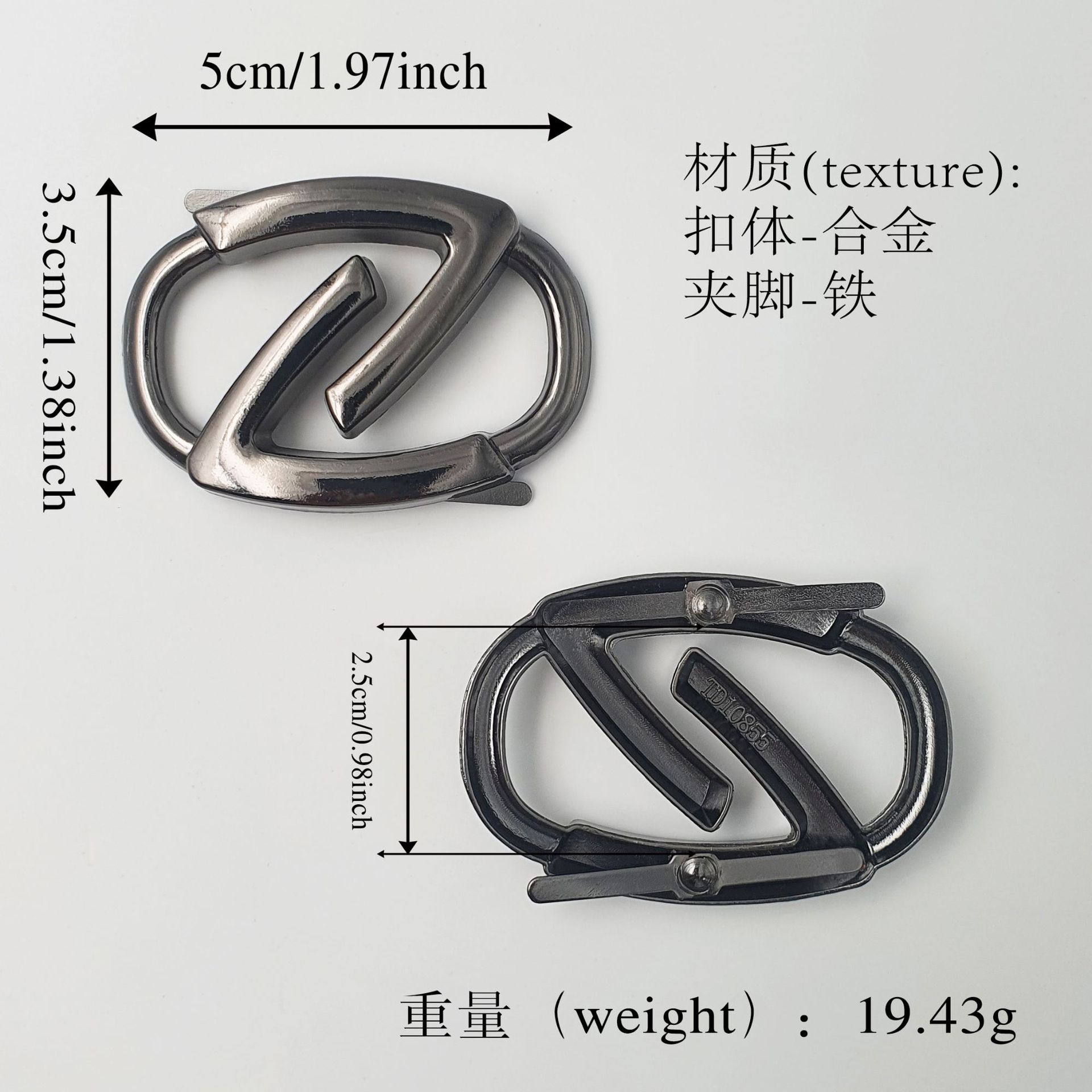 Un accesorio de hardware de zapatos de cuero con botones decorativos metálicos para ropa, zapatos, botones de ajuste de fundición a presión de aleación de zinc al por mayor