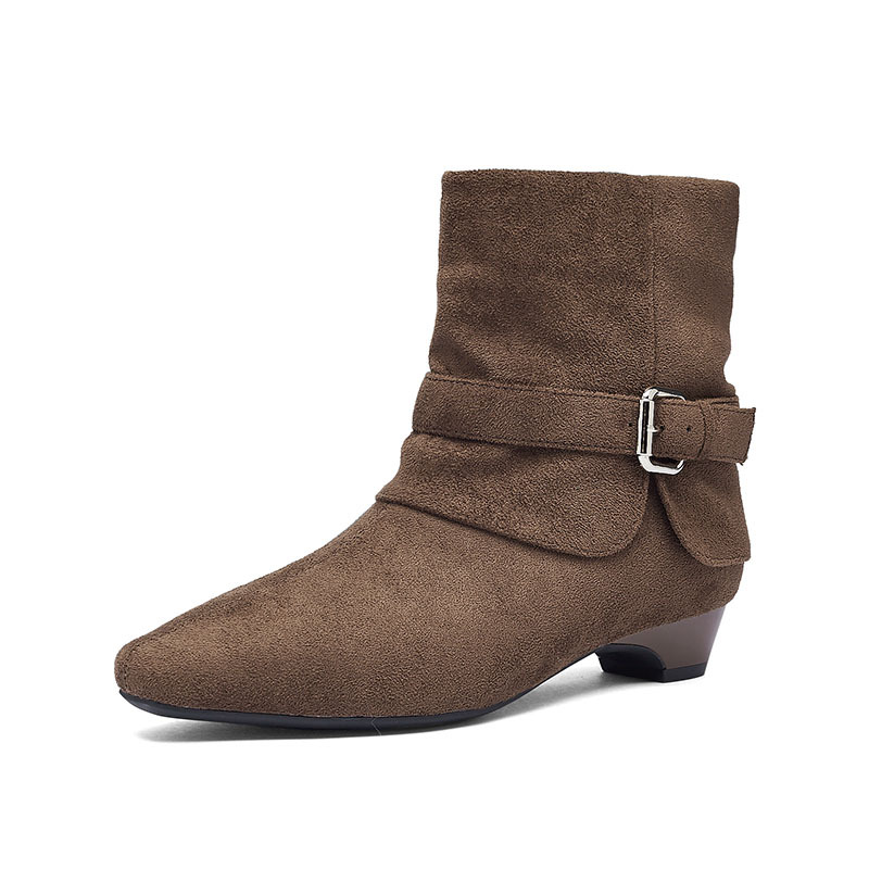 Botas de talón corto de león antiguo mujeres 2026 nuevo otoño punta británico estilo Martin botas retro botas occidentales