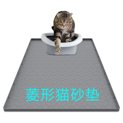 特大 40*28 シリコンペットマット、耐摩耗性と耐傷性のペットプレースマット、お手入れが簡単、滑り止め、飛沫防止猫砂マット