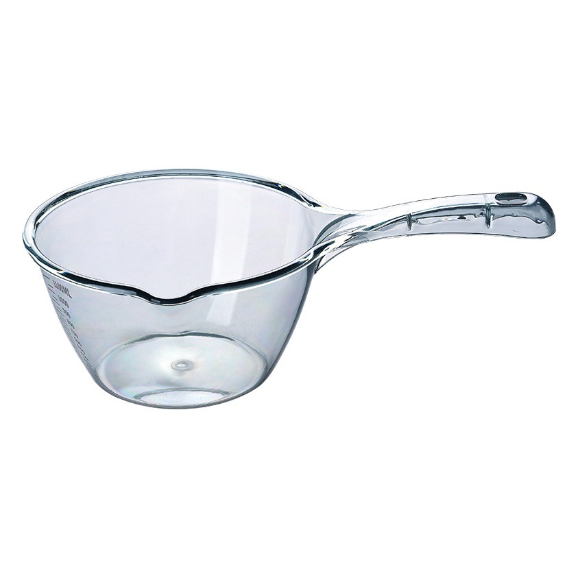 Transparent water ladle with scale plastic thickened kitchen supplies household water ladle food grade water Ladle large size