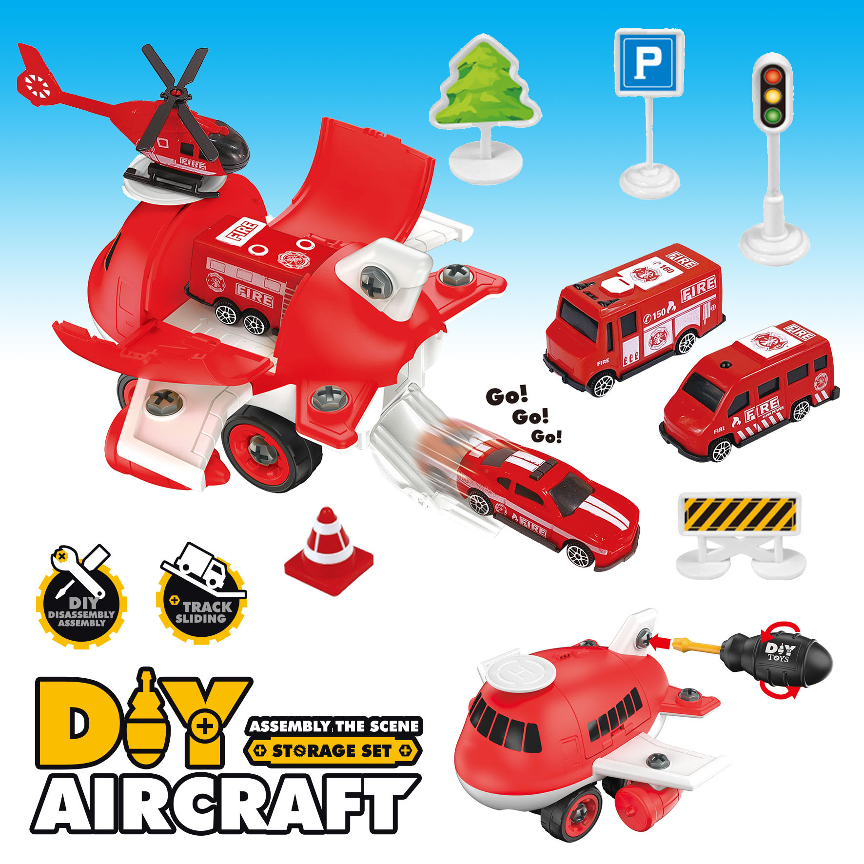 Nuevos productos de venta en caliente transfronteriza almacenar aviones puzzle juguetes DIY coche de montaje para niños sitio de construcción escenario coche de aleación image 8
