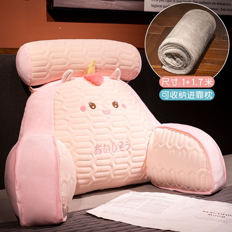 Selimut beludru ekspresi unicorn (1*1,7 meter) / Kursi bantal sedang direkomendasikan 65*45*15 cm