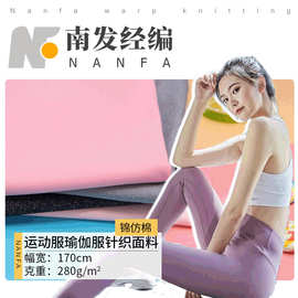 现货 锦纶高弹运动服布料 280g弹力经编健身裤打底裤 瑜伽服面料