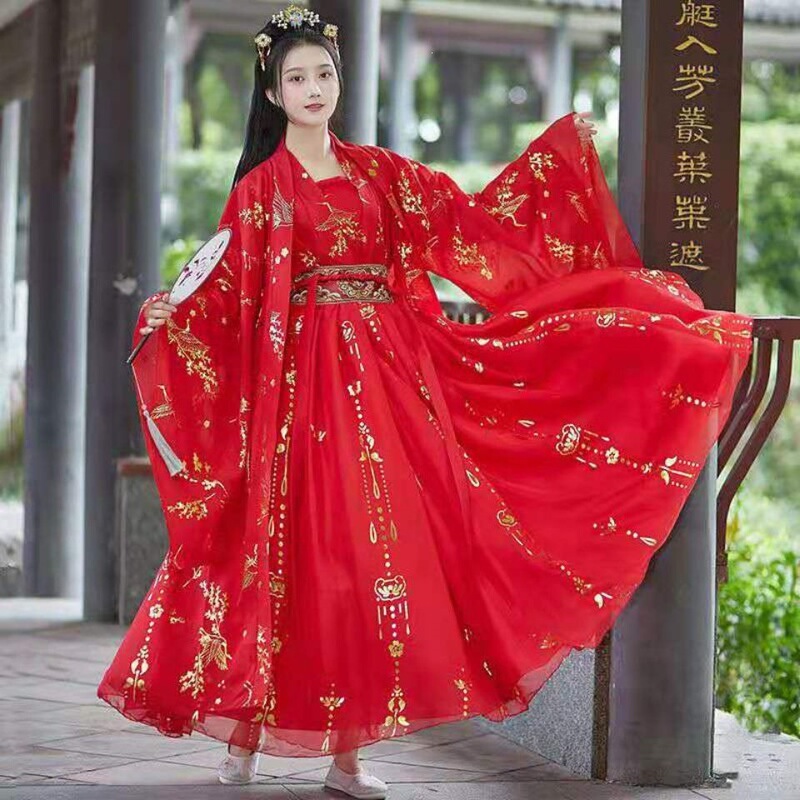Yunhe Women's Waist-Length Hanfu Set for Students, Everyday Wear, Wide-Sleeved, Ancient Style, Flowy, Chinese Style, All-Season Yunhe Women's Waist-Length Hanfu Set for Students, Everyday Wear, Wide-Sleeved, Ancient Style, Flowy, Chinese Style, All-Season