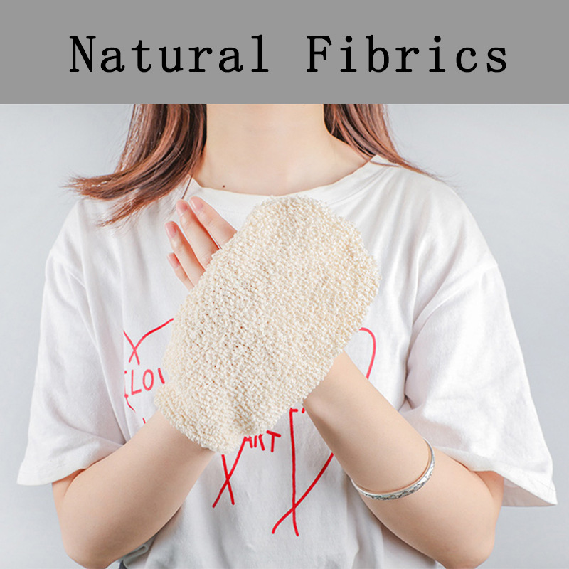 En stock Cáñamo guantes de baño Toalla de baño frotar mochila guantes de lavado de dedos cepillo de baño cubierta de barro frotar Toalla de la espalda