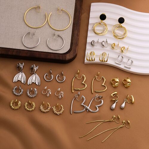 Minimalist Metal Earrings Without Piercing, Geometric Design, Elegant and Unique French Earrings, High-end and Cool Style