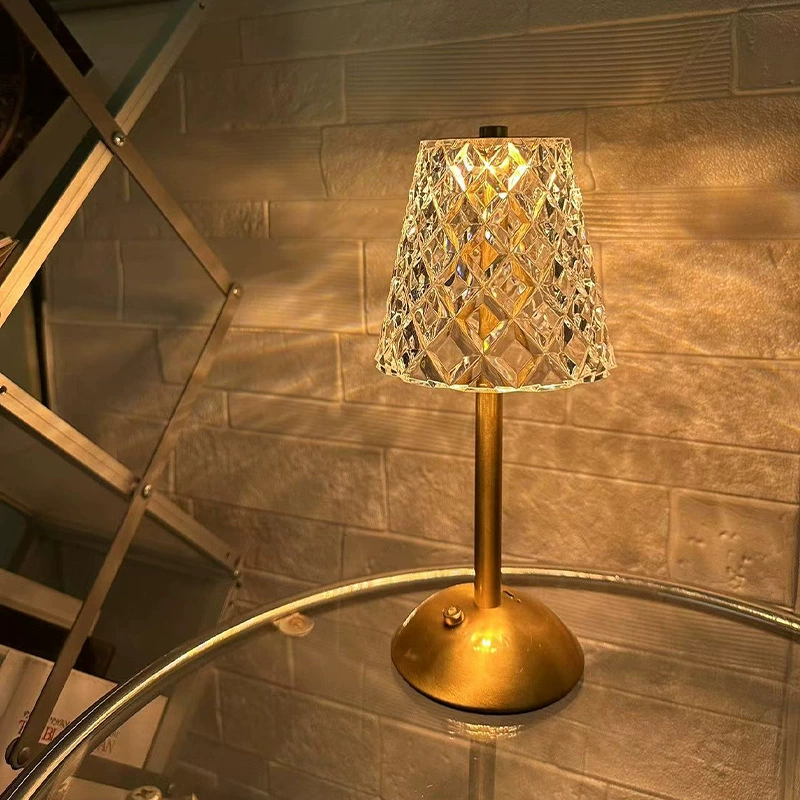 Современная роскошная перезаряжаемая сенсорная светодиодная настольная лампа, украшение для ресторана, дома, спальни, прикроватный ночник, USB атмосферный светильник