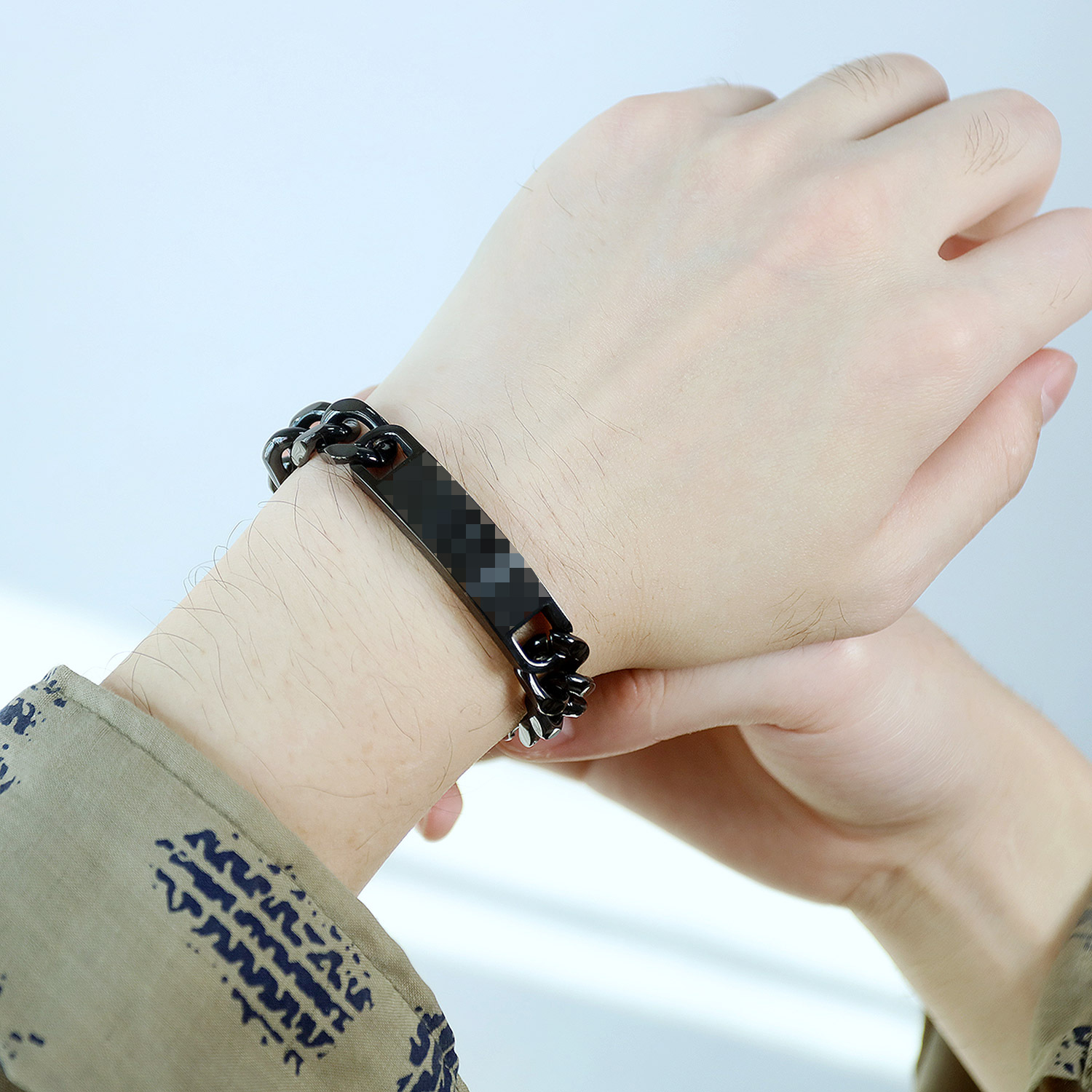 OPK饰品厂家欧美个性时尚嘻哈风钛钢手链新款不锈钢手链一件代发