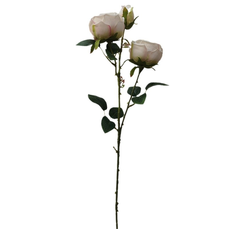 Three-headed royal rose wedding decoration simulation rose wedding hotel scene arrangement home decoration table flowers 5