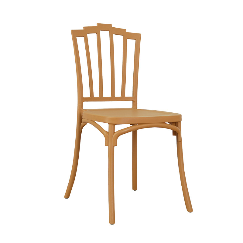 Silla de plástico con respaldo para el hogar, silla de comedor, cafetería, tienda de postres, restaurante occidental, silla para banquetes de boda al aire libre