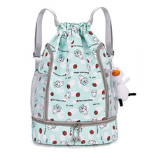 定制运动背包干湿分离健身包轻便时尚旅行包涂鸦抽绳束口双肩包女