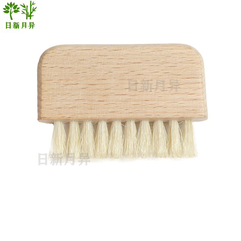 Cepillo para uñas de madera maciza con cerdas de jabalí puro para limpiar huecos, lavarse las manos, limpiar teclados y otras áreas difíciles de alcanzar.